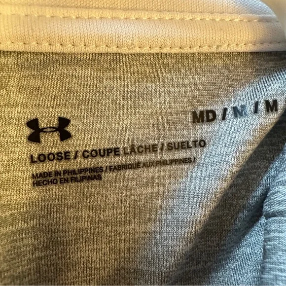 Under Armour Long Sleeve Dry Fit Zip Up Top Lightweight in Grey and White Size M - Picture 9 of 10